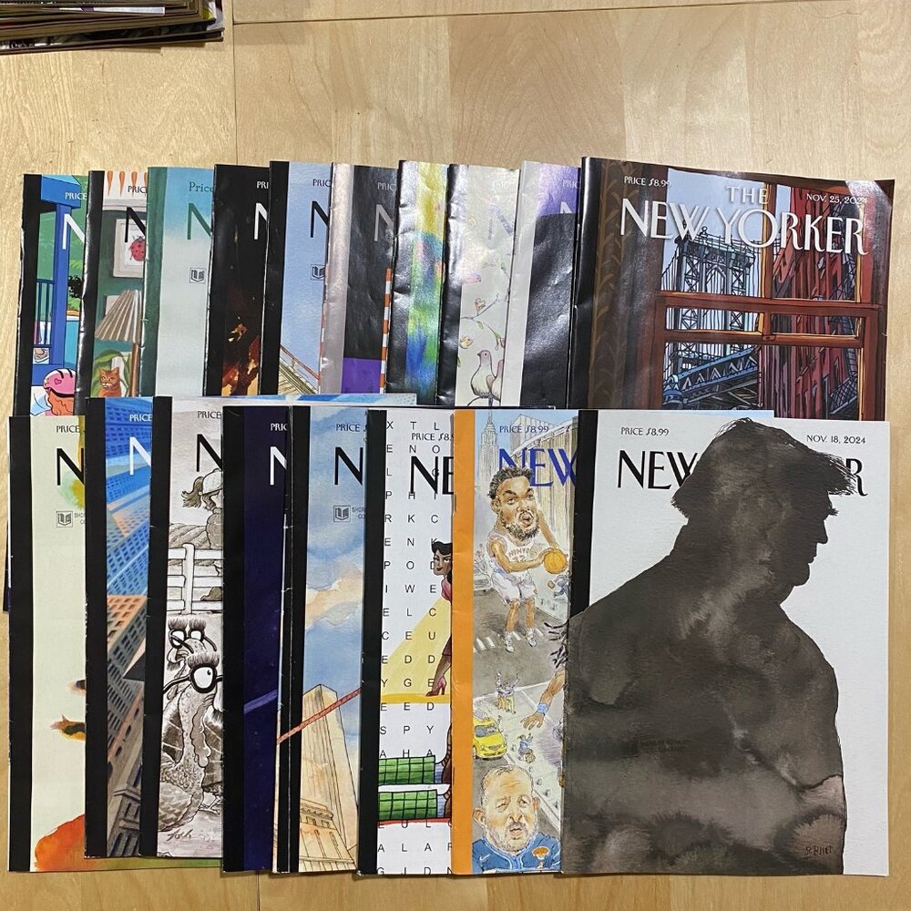 Lot Of 18 2024 NEW YORKER MAGAZINE Issues - with subscription stamps!